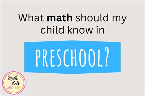 What Math Should My Preschooler Be Learning Math Math Objectives For Preschoolers - Math Objectives For Preschoolers