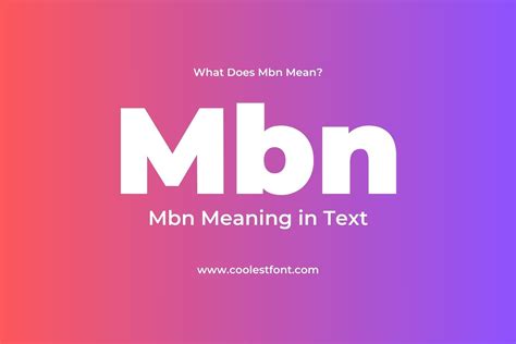 what mbn mean in text