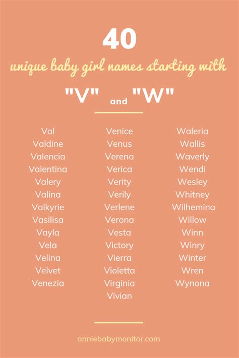 what names start with v for a girl