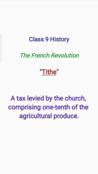 What Was Tithe Class 9