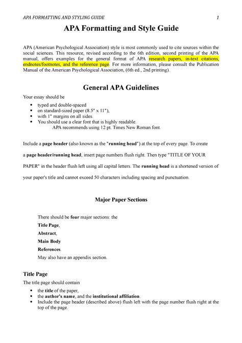 Download What Are The Guidelines For Apa Format 
