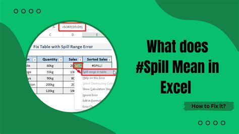 What Does Spill Mean In Excel