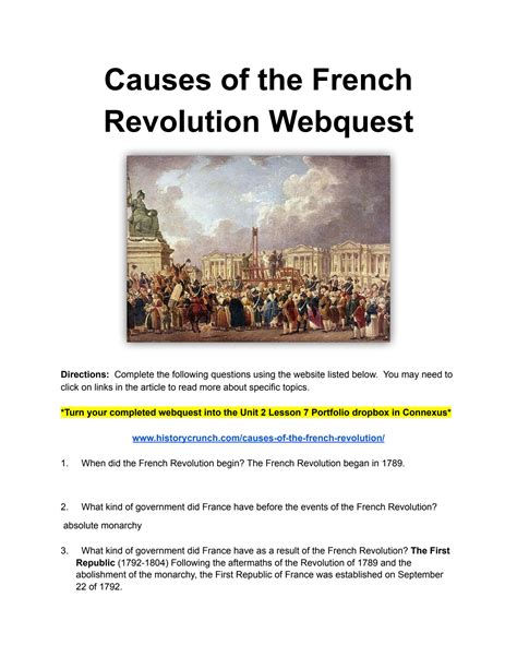 Download What Was The Cause Of French Revolution Answers 