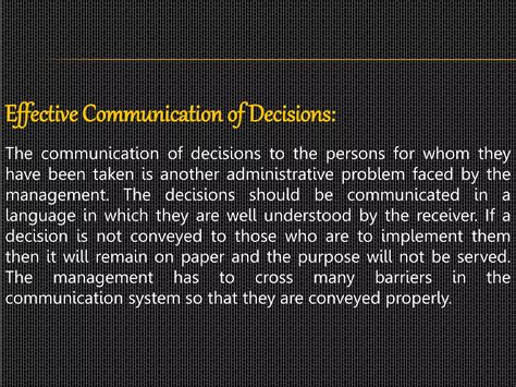 What's Decisions Communicated: