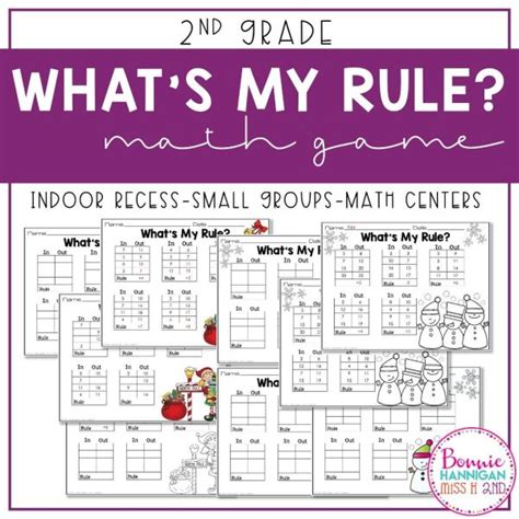 Whatu0027s My Rule Math Game Bonnie Hannigan Miss Guess My Rule Worksheet - Guess My Rule Worksheet