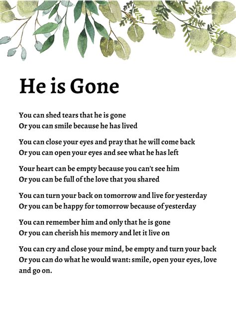 when he is gone