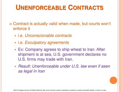 when is a contract unenforceable