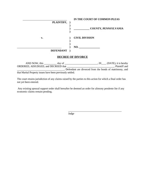when is a divorce final in pa