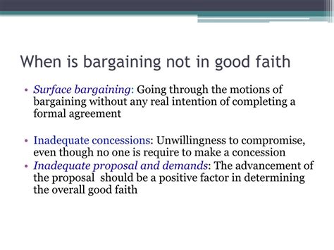 when is bargaining not in good faith