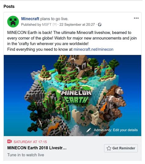 when is minecon earth