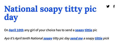 when is national soapy titty day