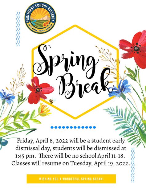 when is spring break for elementary school