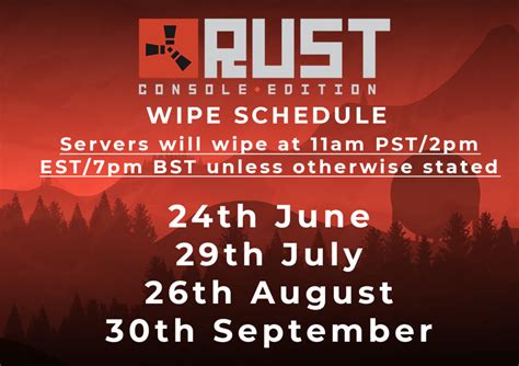 when is the next rust console bp wipe 2024