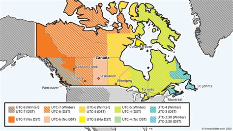 when is time change in canada
