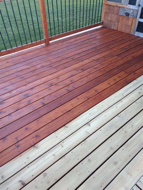 when to stain cedar deck