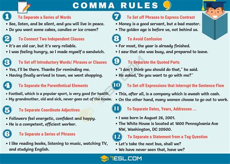 when to use commas in english