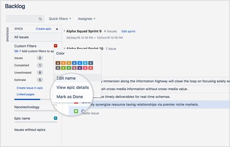 when to use epics in jira