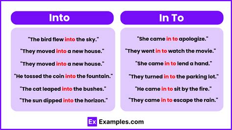 when to use in to or into