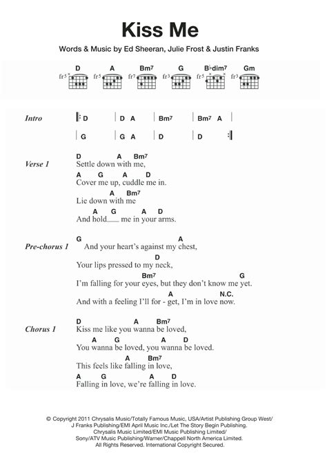 when you kiss me guitar chords