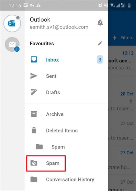 where is the spam folder on outlook.com? - Microsoft Community