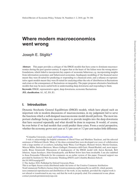 Read Where Modern Macroeconomics Went Wrong 