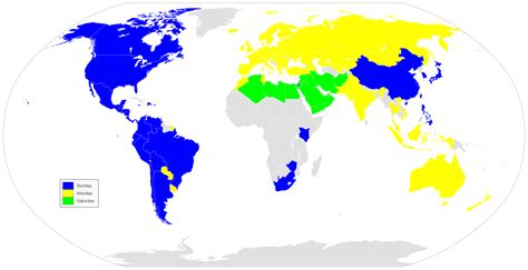 Which Countries Start The Week On Sunday