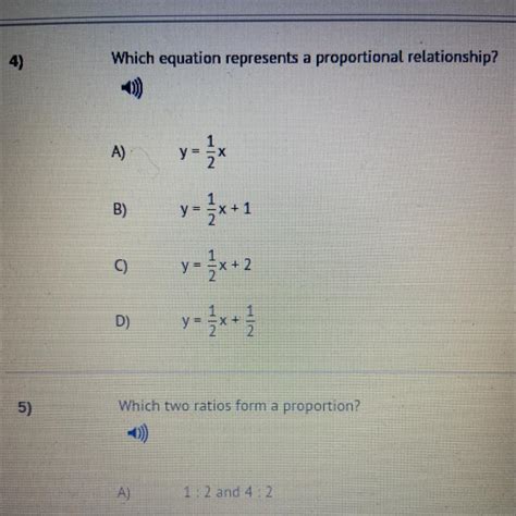 which equation represents a proportional relationship brainly