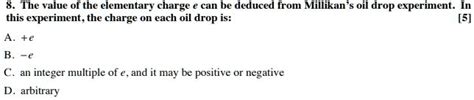 Which Experiment Deduced Charge On Electron