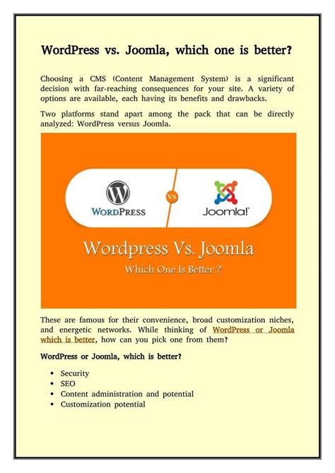 which is better joomla or wordpress