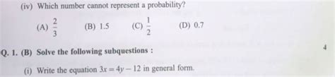 Which Number Cannot Represent A Probability