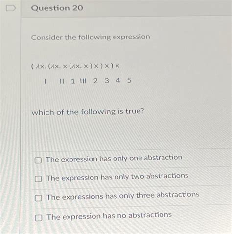 Which Of The Following Expression Is True