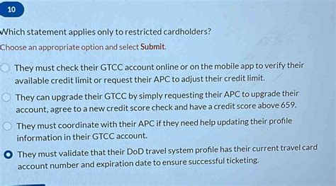 Which Statement Applies Only To Restricted Cardholders