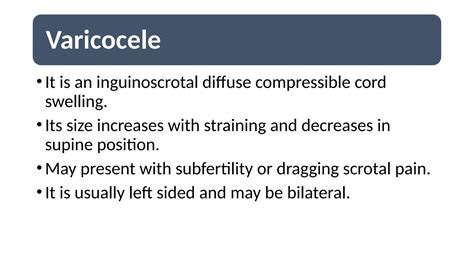 Which Statement Describes Varicocele