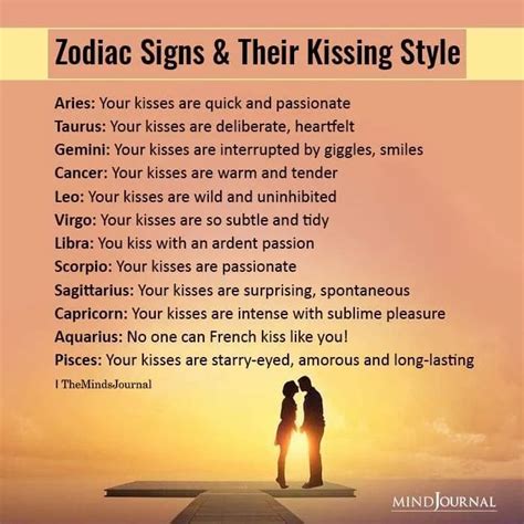 which zodiac sign loves kissing people