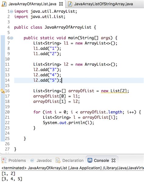 While Arraylist Java