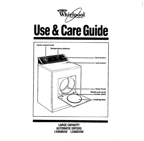Read Whirlpool Cabrio Dryer Manual 