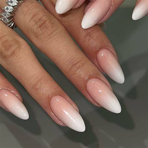 white and nude nails