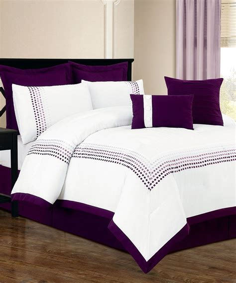 White And Purple Bedding