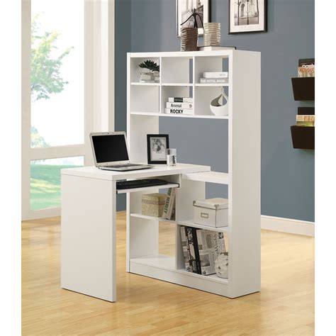 White Corner Desk With Shelves