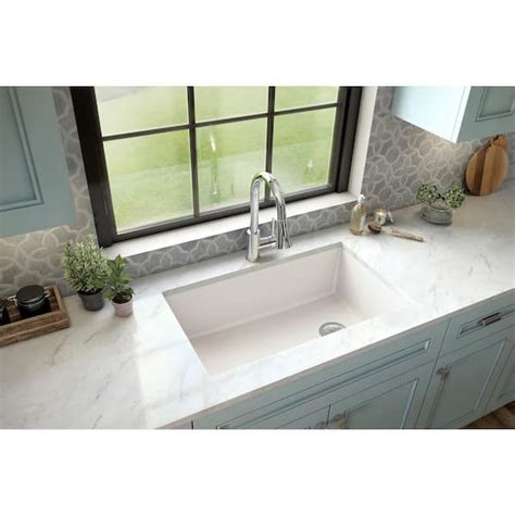 White Karran Quartz 32 X27 X27 X 19 5050 Designer White Kitchen Sink - 5050 Designer White Kitchen Sink