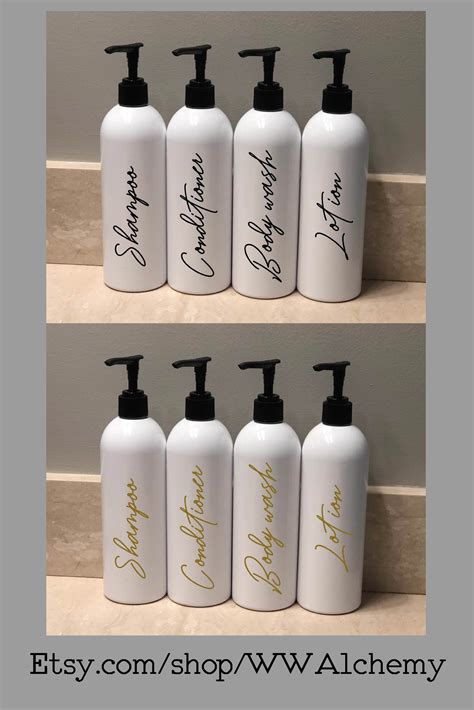 white shampoo bottles