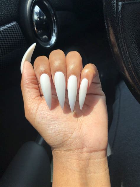 White Stiletto Nails