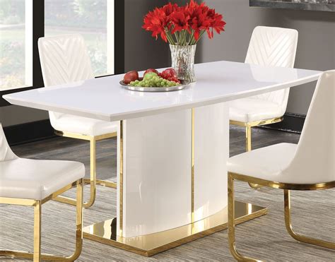 Extending white high gloss dining table and 4 chairs Homegenies
