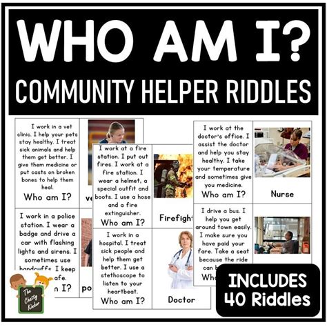 Who Am I Community Helper Riddles Free Printable Questions On Community Helpers For Kindergarten - Questions On Community Helpers For Kindergarten