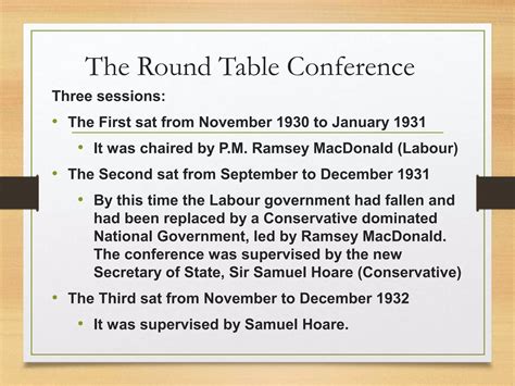 Who Chaired First Round Table Conference
