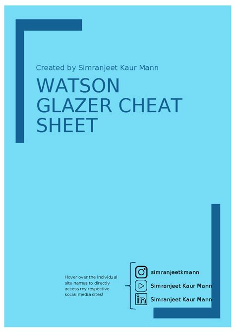 Who Created Watson Glaser