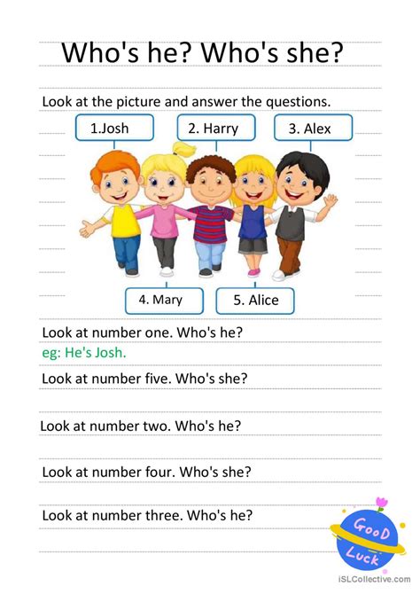 who is he? worksheets