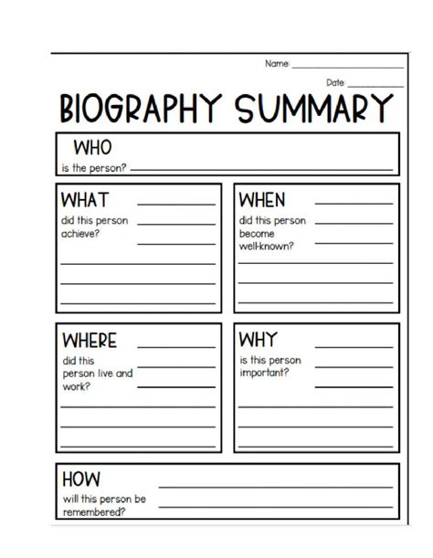 Who Was Biography Series Graphic Organizer Bundle Tpt Biography Graphic Organizer 4th Grade - Biography Graphic Organizer 4th Grade