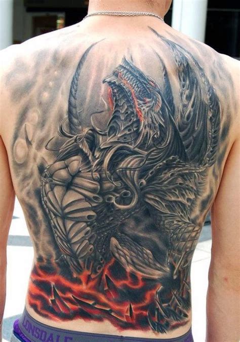 Whole Back Dragon Tattoos
