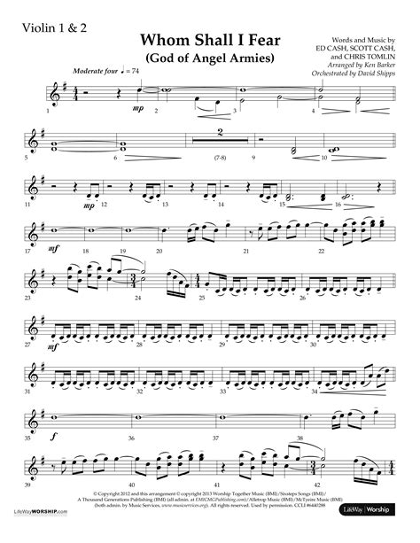whom shall i fear sheet music